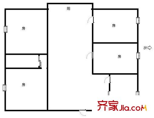 彩虹城戶型圖4室 戶型圖 4室2廳1衛(wèi)1廚