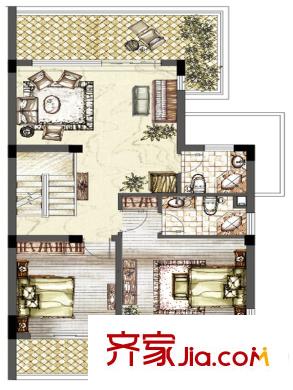 荀莊A4戶型2樓 2室1廳2衛(wèi)