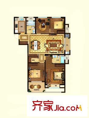 興耀星悅灣A-1d偶數(shù)層戶型圖 4室2廳2衛(wèi)1廚
