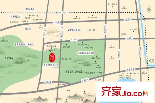 濱江西溪之星區(qū)位圖