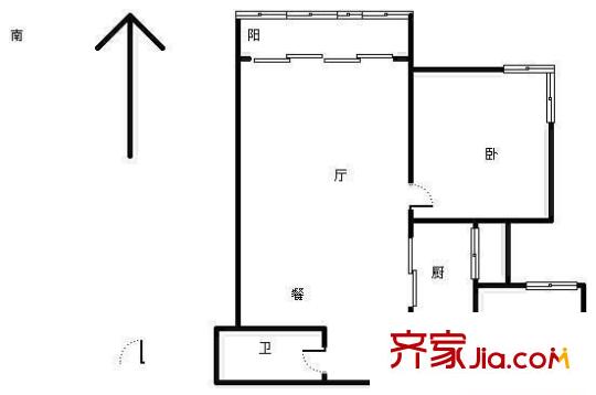 彩虹城戶型圖2室 戶型圖 2室2廳1衛(wèi)1廚