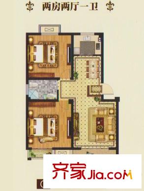 金色羅馬花苑C戶(hù)型 2室2廳1衛(wèi)