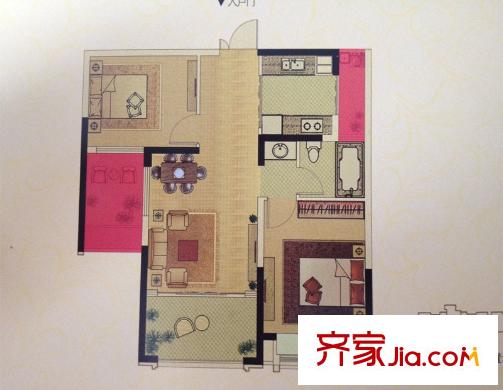 中南世紀(jì)城12#樓中間戶 3室2廳1衛(wèi)1廚