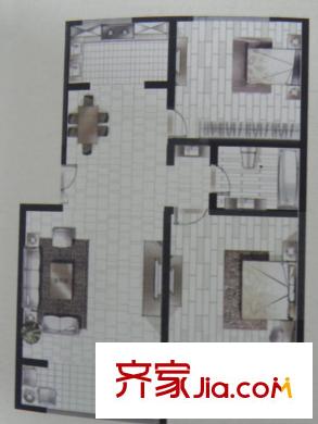 夏都府邸C1-1戶型 2室2廳1衛(wèi)1廚