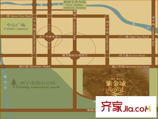 中惠紫金城交通示意圖