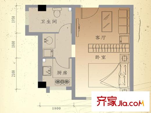 盛達國際新城L戶型 1室1廳1衛(wèi)