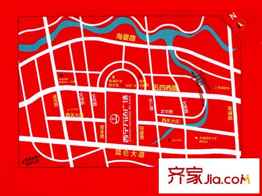西寧萬達廣場交通圖