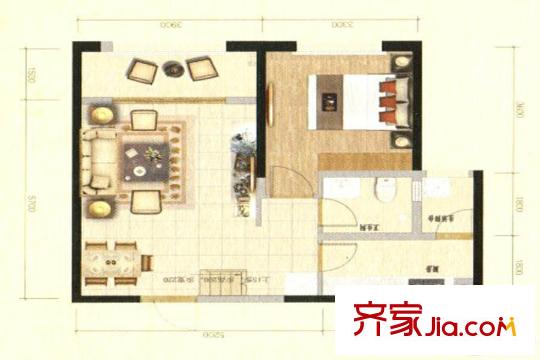 世通格林蘭郡B3-2戶型 3室2廳2衛(wèi)1廚