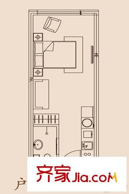 西寧萬達廣場曼哈頓公館戶型5 1室1廳1衛(wèi)1廚