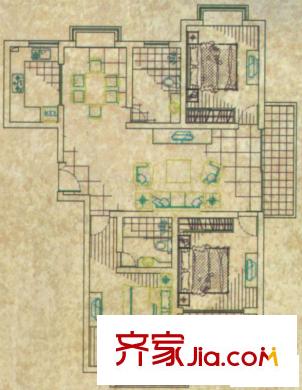 鵬程一品戶型圖尊貴三房戶型 3室2廳1衛(wèi)