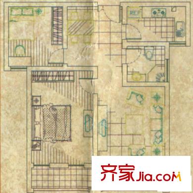 鵬程一品戶型圖溫馨兩房戶型 2室2廳1衛(wèi)