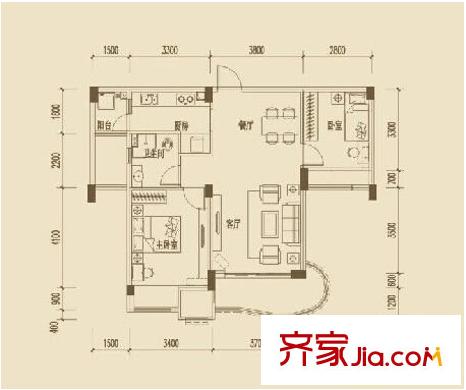 錦繡佳園戶型圖3
