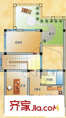 錦宸國(guó)際花園戶型圖p-3三層平面圖 4室2廳4衛(wèi)1廚
