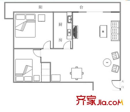 荷葉社區(qū)戶型圖5 