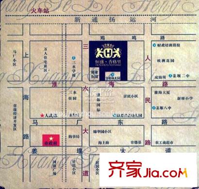 恒盛香格里小區(qū)交通圖