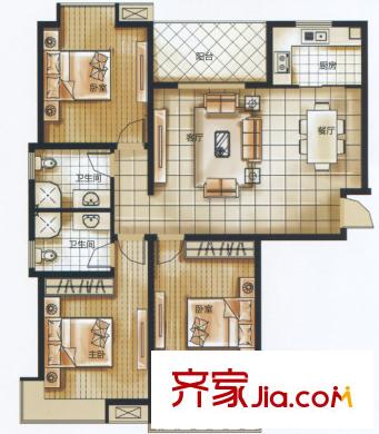 西花園小區(qū)戶型圖戶型G4 