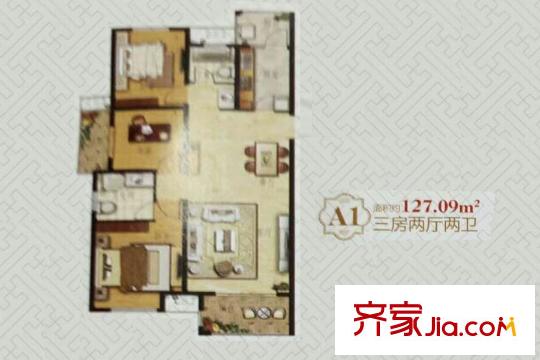 東方小鎮(zhèn)121號(hào)樓127.09平方米  3室2廳2衛(wèi)1廚