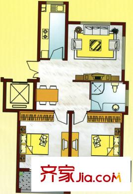 馬廠小區(qū)戶型圖二居2 2室2廳1衛(wèi)1廚