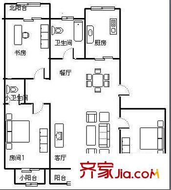 新世紀花園 3室 戶型圖