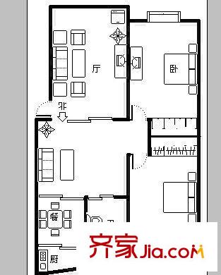 新世紀花園 2室 戶型圖