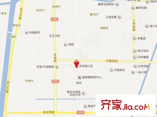 西花園小區(qū)交通圖區(qū)位圖