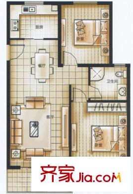 西花園小區(qū)戶型圖戶型G6 