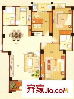 怡景花園戶型圖c010203（03、05） 3室2廳2衛(wèi)1廚