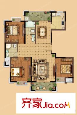 陽光國賓1號C6戶型 3室2廳2衛(wèi)1廚