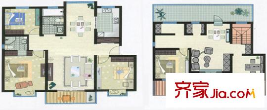 廣潤(rùn)上海城復(fù)式戶型E 3室2廳2衛(wèi)1廚
