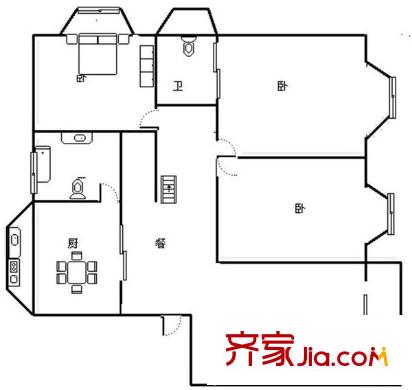 新世紀花園 0室 戶型圖