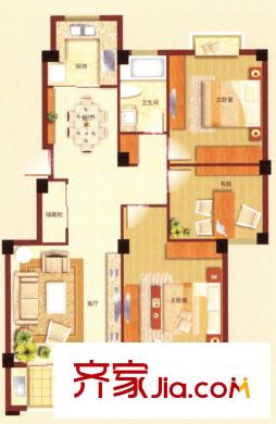 怡景花園戶型圖B0305 3室2廳1衛(wèi)1廚