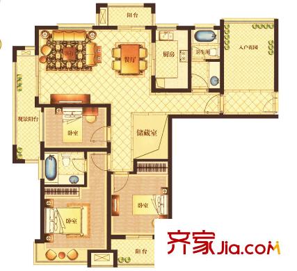 迎春路住宅區(qū)戶型圖12-德馳金郡戶型單頁正面G1 