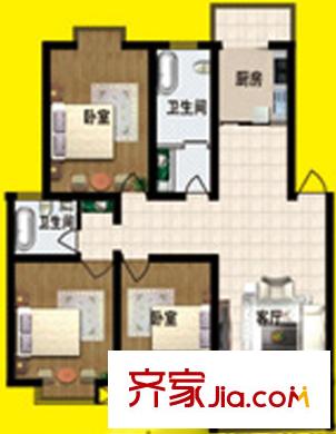 鴻發(fā)小區(qū)戶型圖D戶型 3室1廳2衛(wèi)1廚