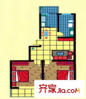 鳳凰花園戶型圖戶型G1 2室1廳1衛(wèi)1廚