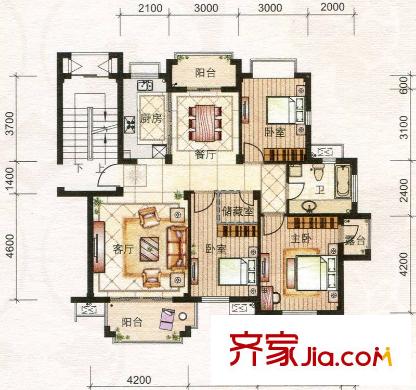 迎春小區(qū)戶(hù)型圖戶(hù)型C 