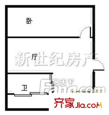 鳳凰21戶型圖1居戶型圖 1室1廳1衛(wèi)1廚