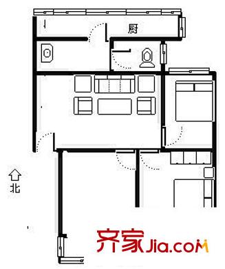 迎春路住宅區(qū) 3室 戶型圖