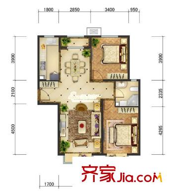 迎春小區(qū) 2室 戶型圖