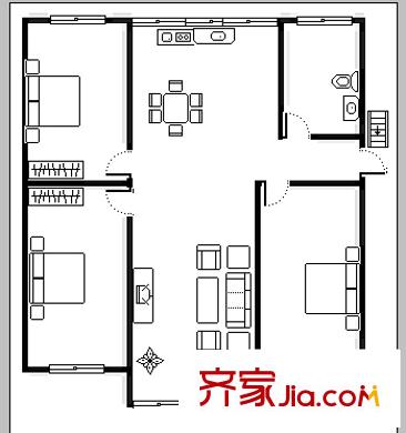 東城家園 3室 戶型圖