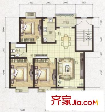 朝暉錦苑 3室 戶型圖