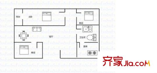 文鑫苑 3室 戶型圖