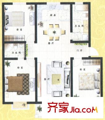 彩云居戶型圖2期多層戶型 3室2廳2衛(wèi)1廚