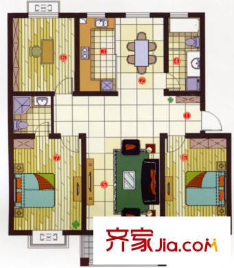 彩云居戶型圖多層D3 、D5戶型 3室2廳2衛(wèi)1廚