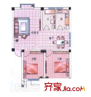鼓樓小區(qū) 2室 戶型圖
