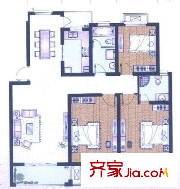 錦繡華庭 3室 戶型圖