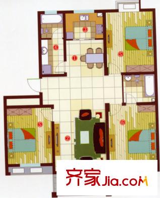 彩云居戶型圖小高層戶型D7-02、03 D8-05室 3室2廳2衛(wèi)1廚
