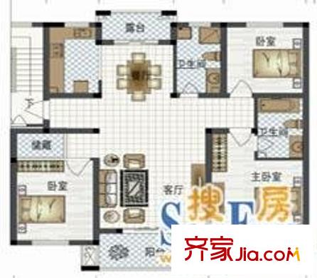 鼓樓小區(qū) 3室 戶型圖