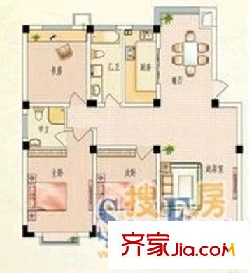 鳳凰園 3室 戶(hù)型圖