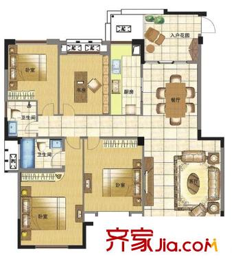 溢景園 4室 戶型圖