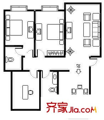 鳳凰園 3室 戶(hù)型圖
